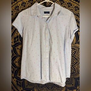 UNTUCKit Tommy Hilfiger Blue Shirt with Red Accents